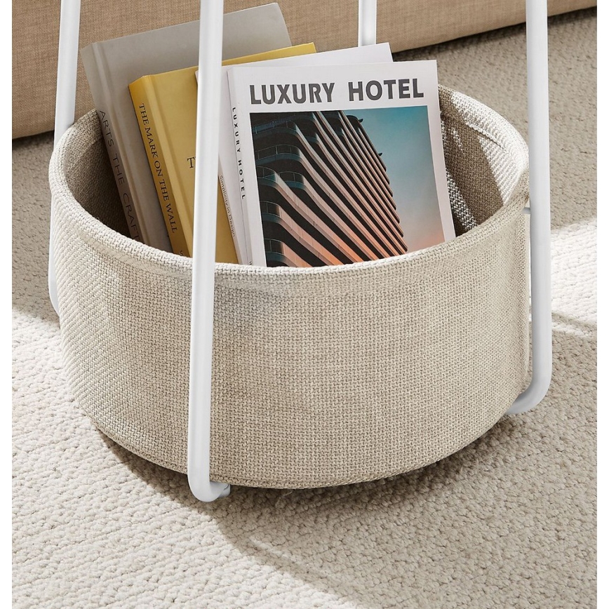 Sidobord NOIRA vit/ljusbrun