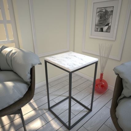 Sidobord PURE 62x35 cm vit/svart