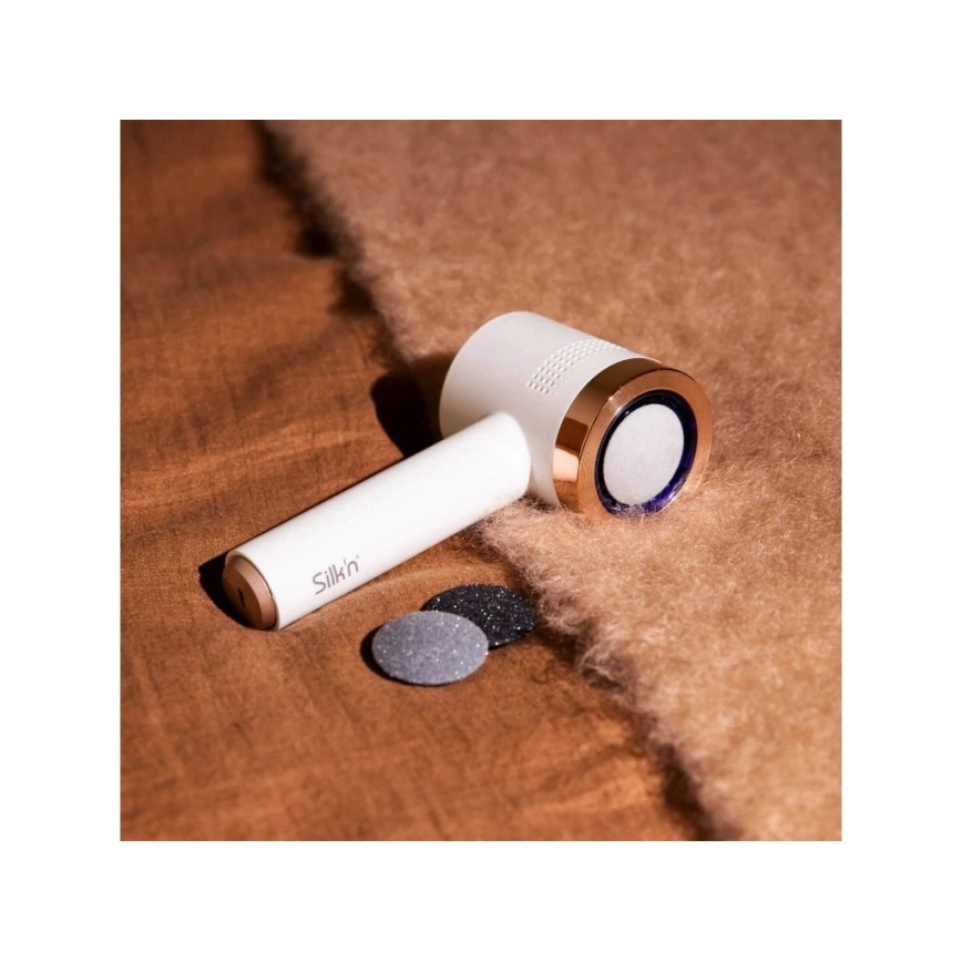 Silk’n - Elektrisk fotfil för fötterna VACUPEDI 5V/1500 mAh vit/roséguld