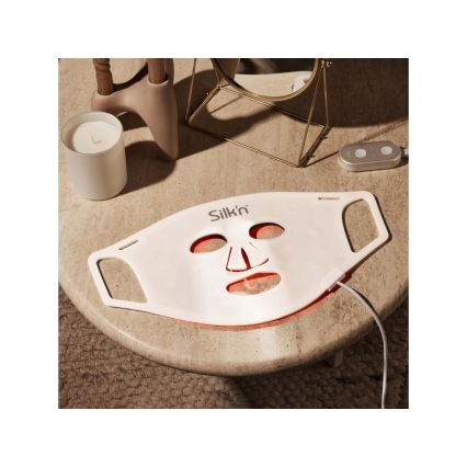 Silk’n - LED RGB terapeutisk ansiktsmask LED/5V 2000 mAh vit + fjärrkontroll