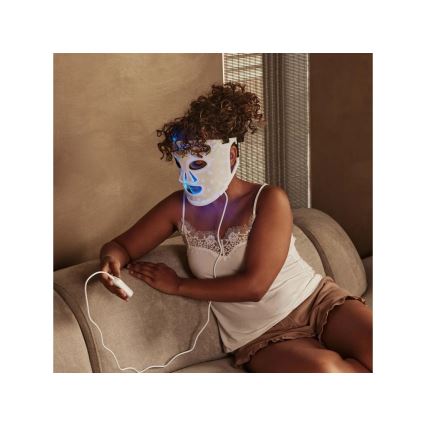 Silk’n - LED RGB terapeutisk ansiktsmask LED/5V 2000 mAh vit + fjärrkontroll
