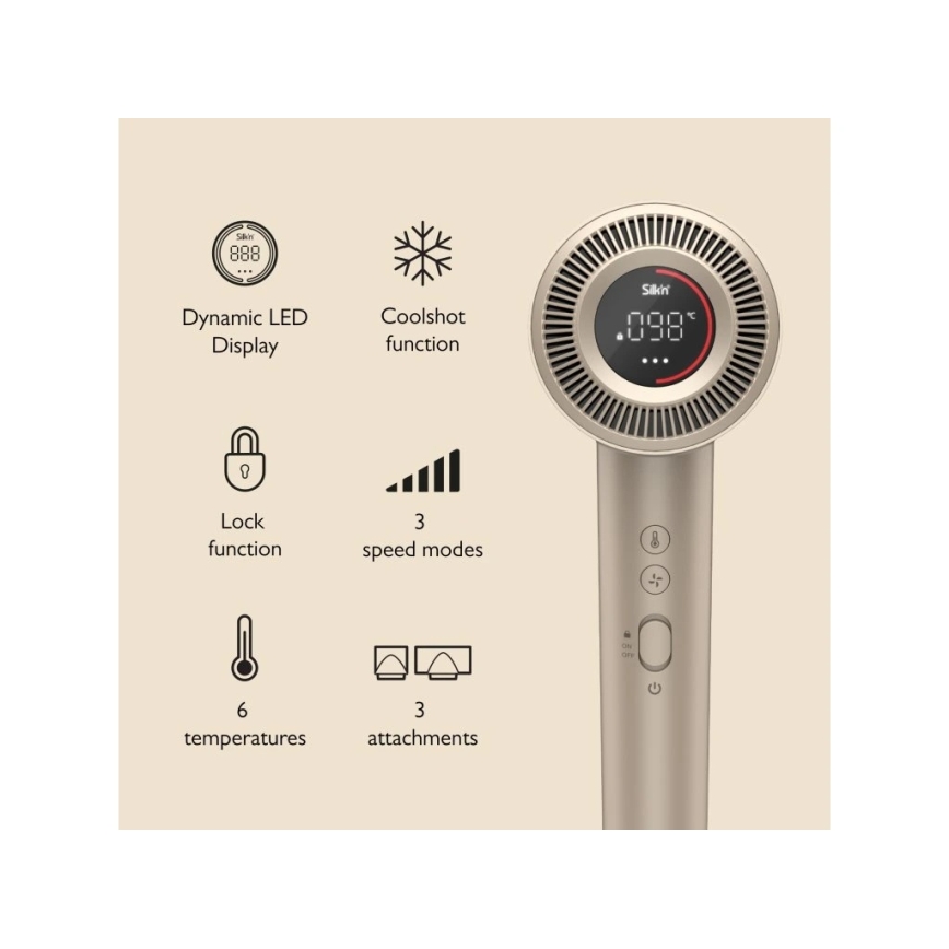 Silk’n - Professionell hårtork SILKYAIR PRO 1600W/230V, guld