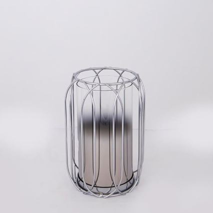 Silverfärgad ljusstake 26x19 cm