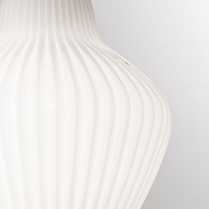 SIRU - Ljuskrona med textilsladd LONDON 1xE27/60W/230V vit/skinande krom Venetiansk glas