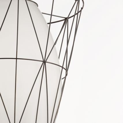 SIRU - Ljuskrona med textilsladd SEGNI 1xE27/60W/230V svart/vit Venetiansk glas