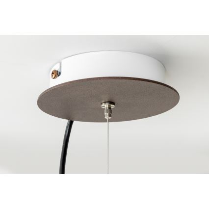 SIRU - Ljuskrona med textilsladd TERRA 1xE27/60W/230V svart/genomskinlig Venetiansk glas