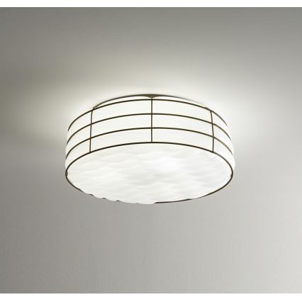 SIRU - Taklampa TAMIS 3xE14/40W/230V svart/vit Venetiansk glas