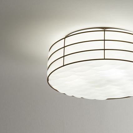 SIRU - Taklampa TAMIS 3xE14/40W/230V svart/vit Venetiansk glas