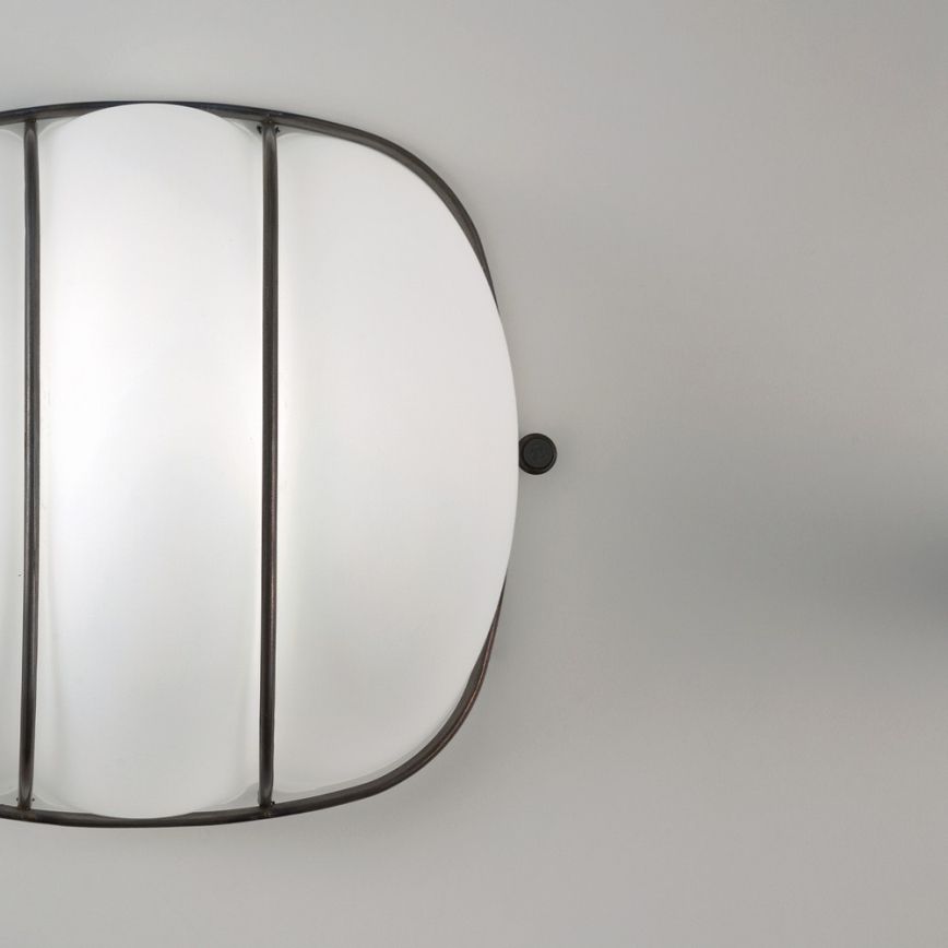 SIRU - Vägglampa CAGE 1xGX53/10W/230V 20 cm svart/vit Venetiansk glas