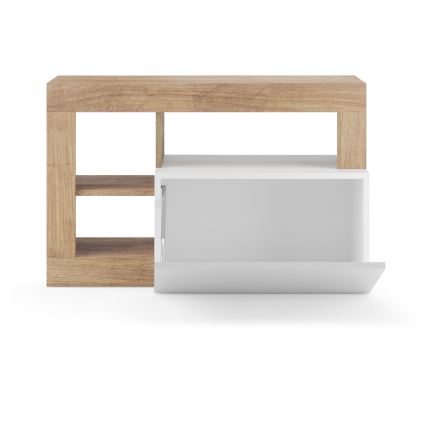 Sittbänk LENOR 91x209 cm vit/brun