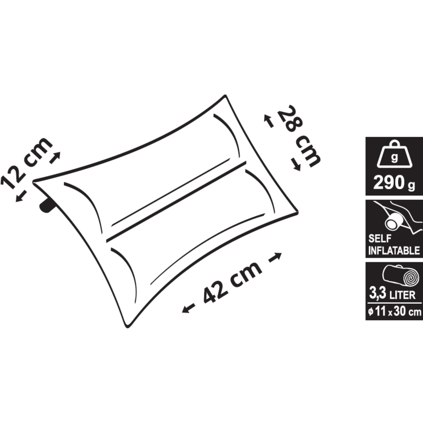 Självuppblåsande kudde blå