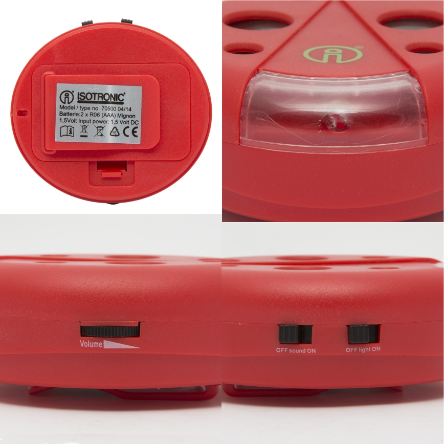 Skadedjursavskräckare med LED belysning 2xAAA nyckelpiga