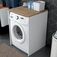Skåp för tvättmaskin RANI 65x91,8 cm vit/brun