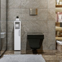 Skåp med toalettpappershållare STAR 65x15 cm vit