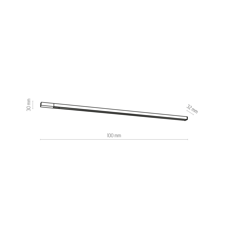 Skensystem 3-fas TRACER 1 m svart