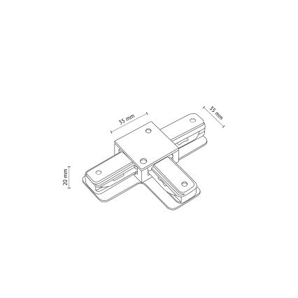 Skensystem slutlock 1-fas TRACER T-anslutning svart