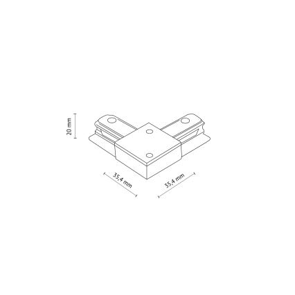 Skensystem slutlock 1-fas TRACER vinklat vit