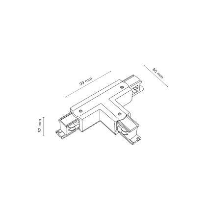 Skensystem slutlock 3-fas TRACER T-anslutning svart