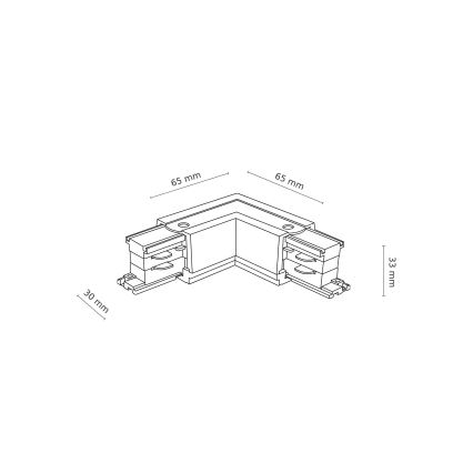 Skensystem slutlock 3-fas TRACER vinklat vit