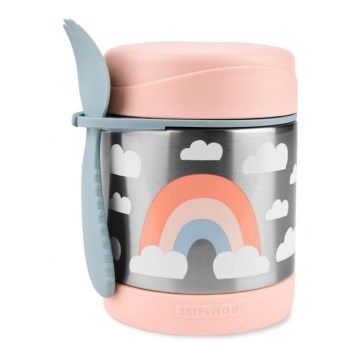 Skip Hop - Mattermos med sked/gaffel SPARK STYLE 325 ml regnbågsfärgad