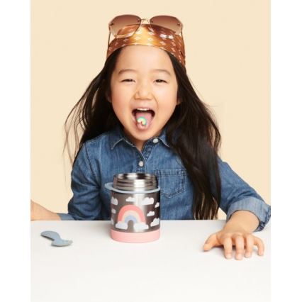 Skip Hop - Mattermos med sked/gaffel SPARK STYLE 325 ml regnbågsfärgad