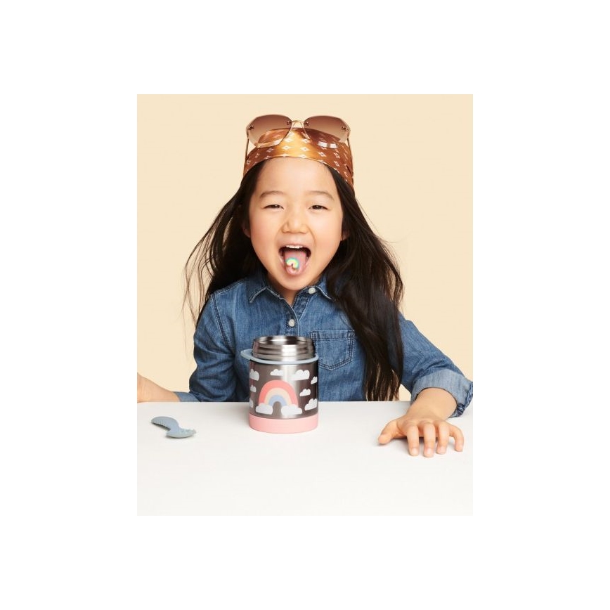 Skip Hop - Mattermos med sked/gaffel SPARK STYLE 325 ml regnbågsfärgad