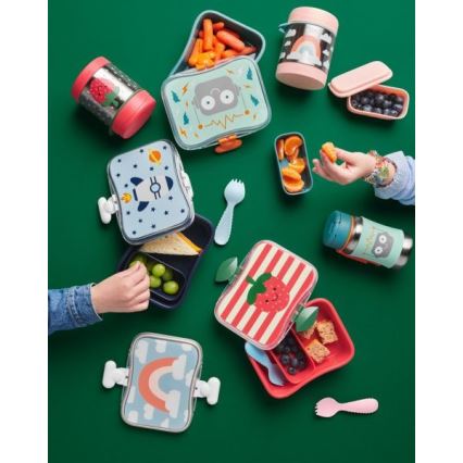 Skip Hop - Mattermos med sked/gaffel SPARK STYLE 325 ml regnbågsfärgad