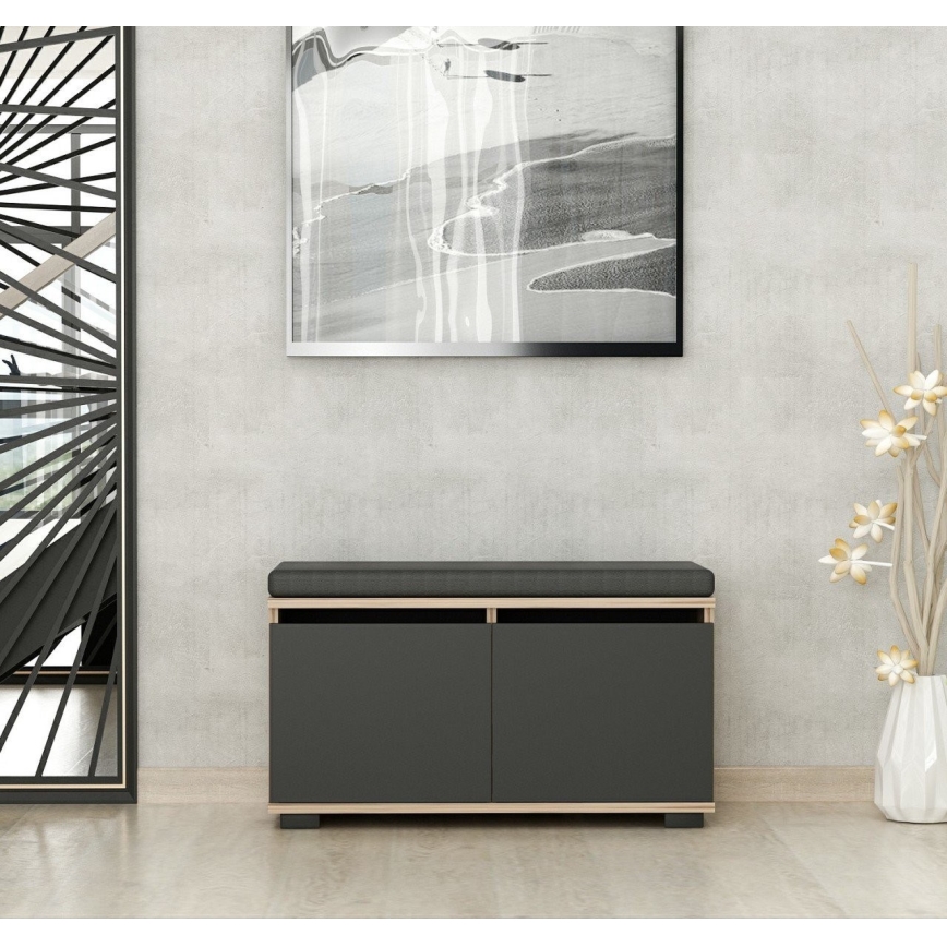 Skohylla DRAGO 42x80 cm svart/nöt