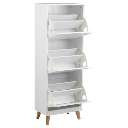 Skohylla med 3 lådor CARLY vit