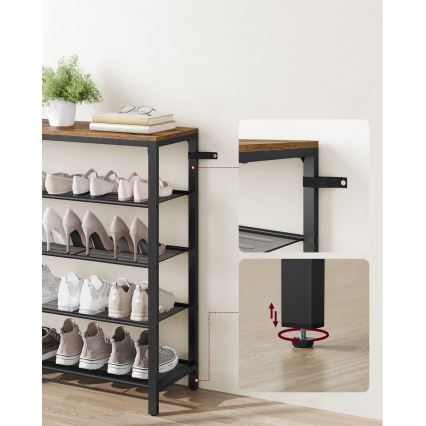 Skoskåp DAVOR brun/svart