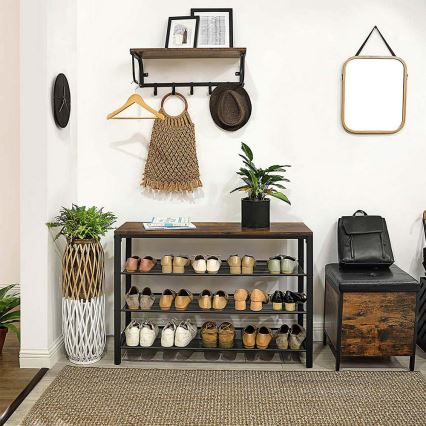 Skoskåp DAVOR brun/svart