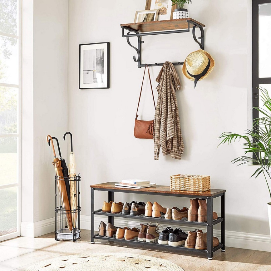 Skoskåp DAVOR brun/svart