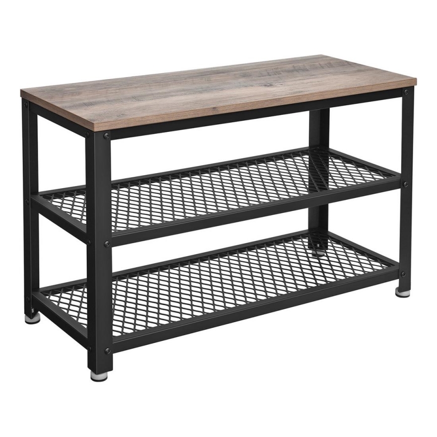 Skoskåp DAVOR brun/svart