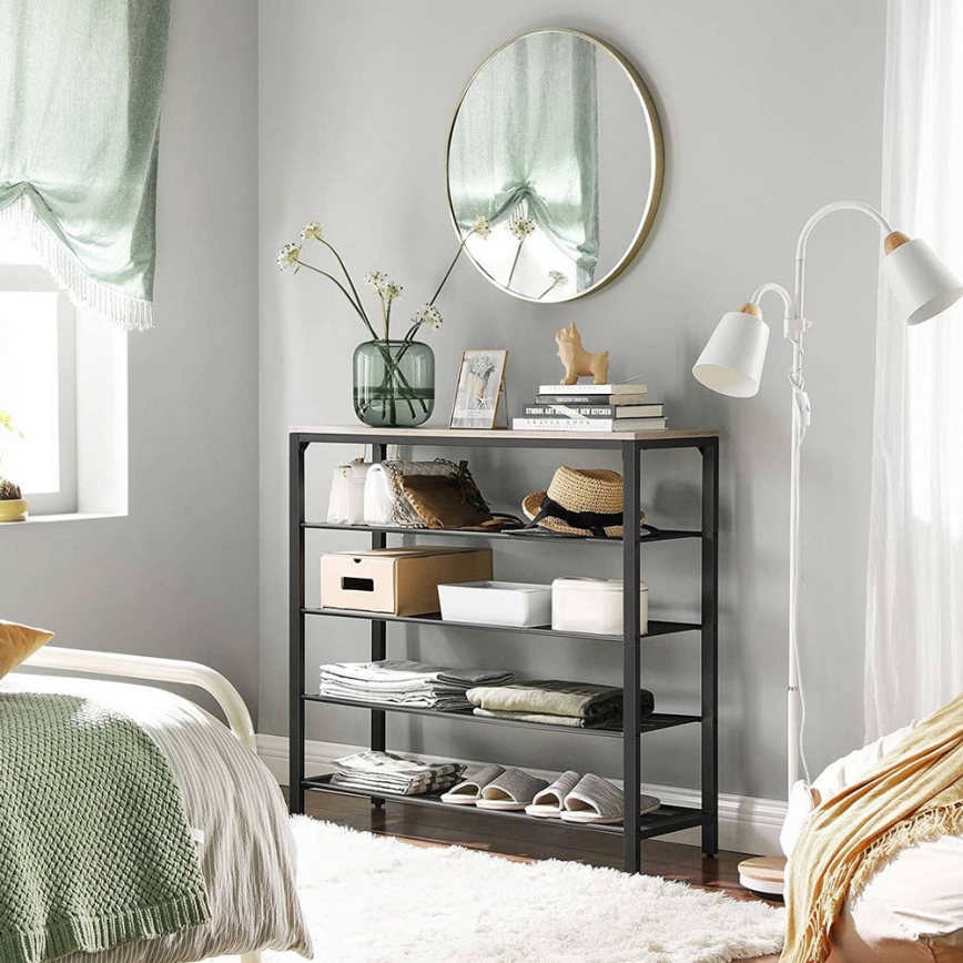 Skoskåp DAVOR grå/svart