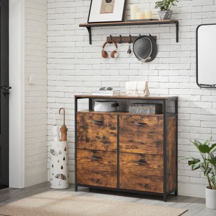 Skoskåp FIRA brun/svart