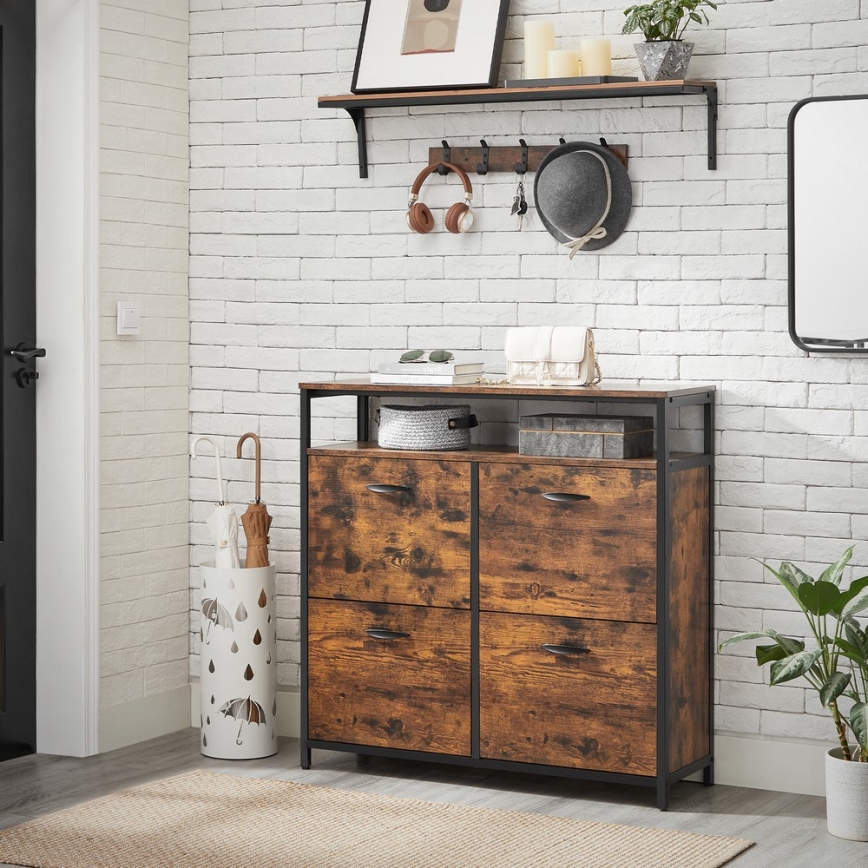 Skoskåp FIRA brun/svart