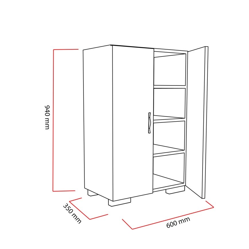 Skoskåp MADA 94x60 cm vit