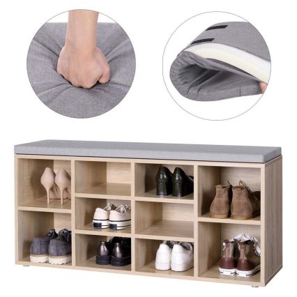 Skoskåp VOREN brun/grå