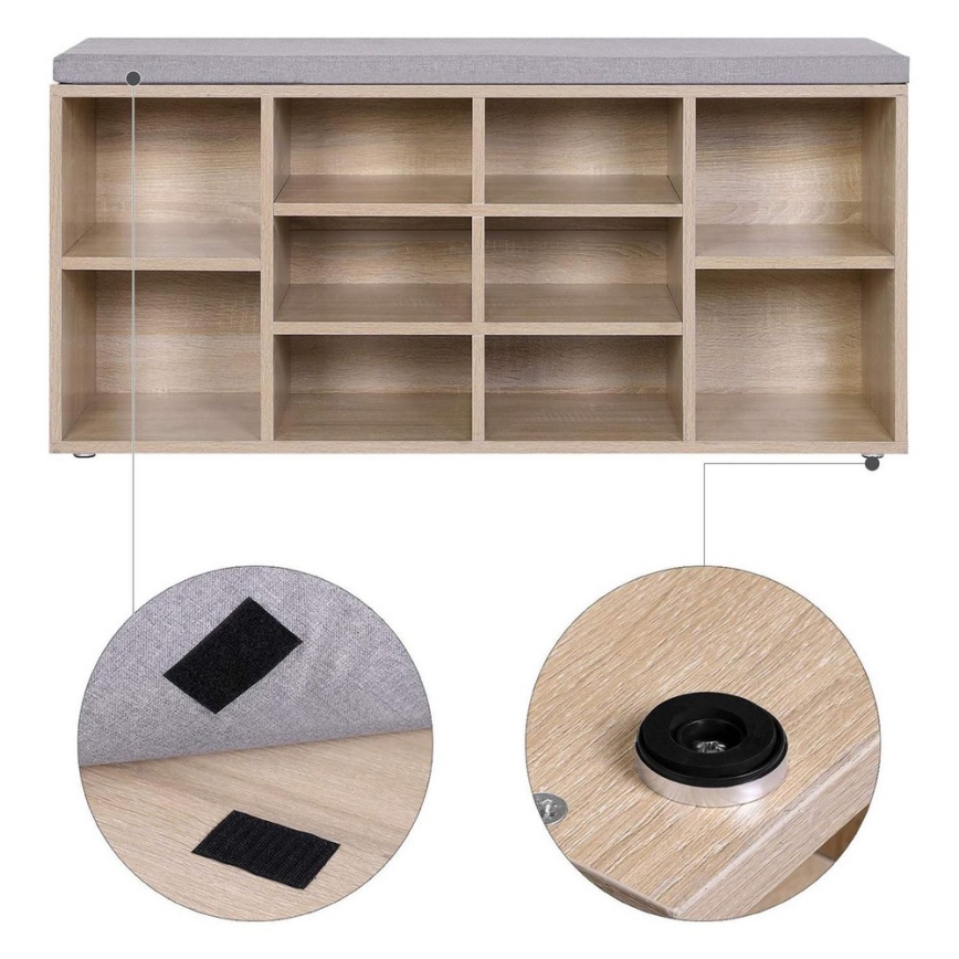 Skoskåp VOREN brun/grå