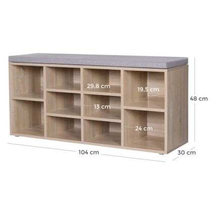 Skoskåp VOREN brun/grå