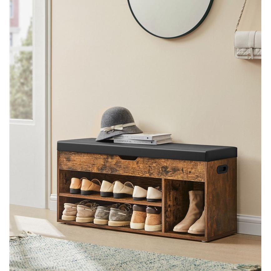 Skoskåp VOREN brun/svart