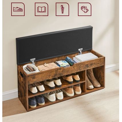 Skoskåp VOREN brun/svart