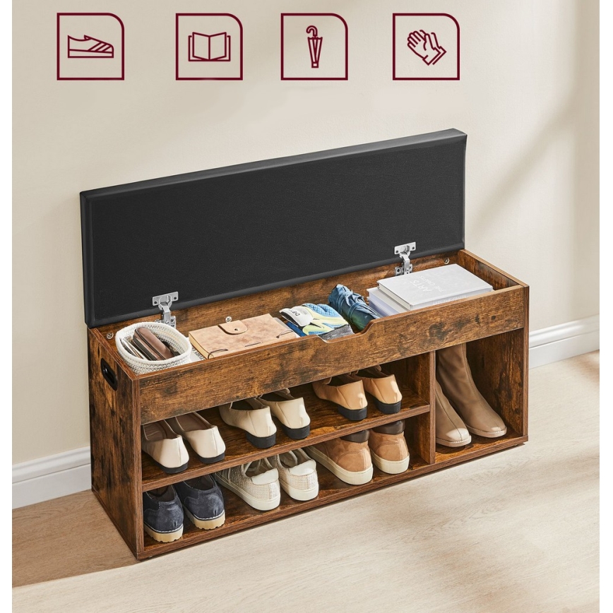 Skoskåp VOREN brun/svart