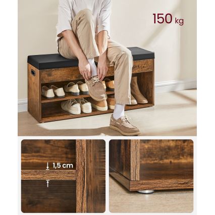 Skoskåp VOREN brun/svart