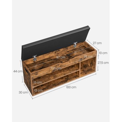 Skoskåp VOREN brun/svart