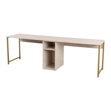 Skrivbord CLARO 240x60 cm travertin/guld