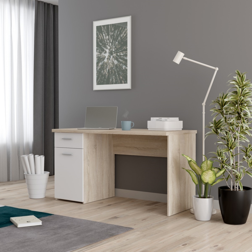 Skrivbord GINO vit/sonoma-ek