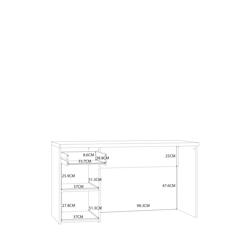 Skrivbord GINO vit/sonoma-ek