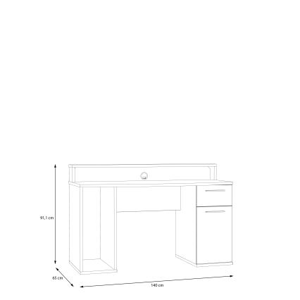 Skrivbord IVAR med belysning, vit