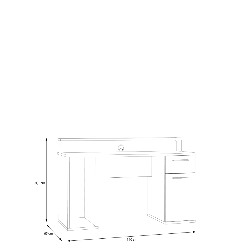 Skrivbord IVAR med belysning, vit